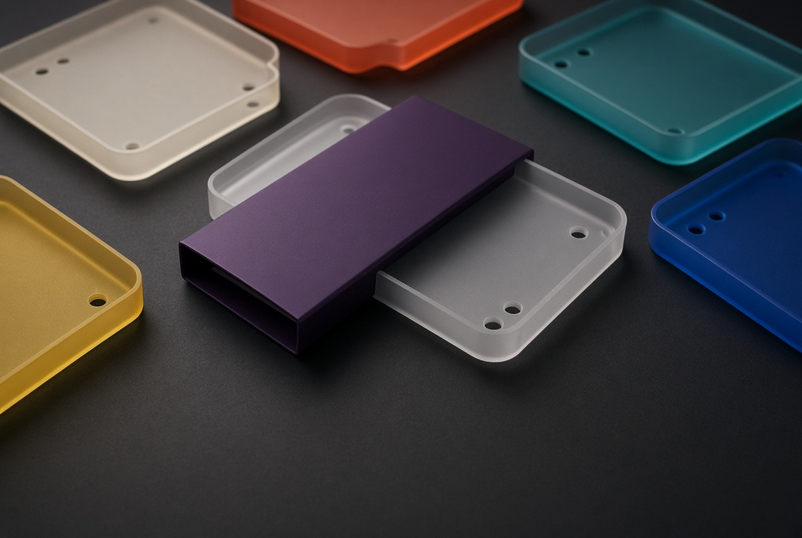 An opaque privacy sleeve among clear trays