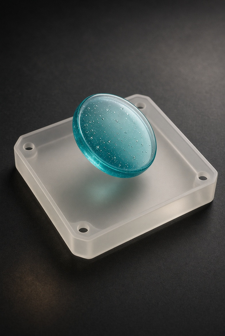 A resin token entering the NOTICE tray