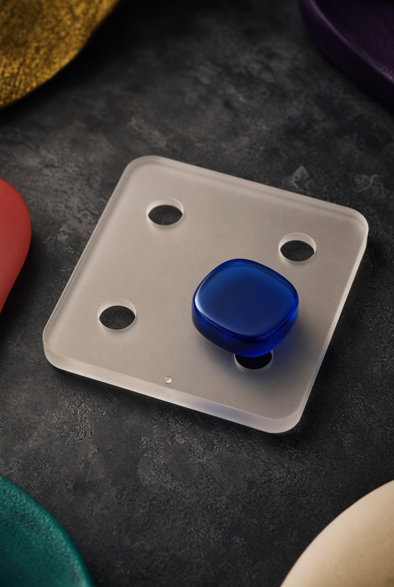 A resin token crossing the SORT tray