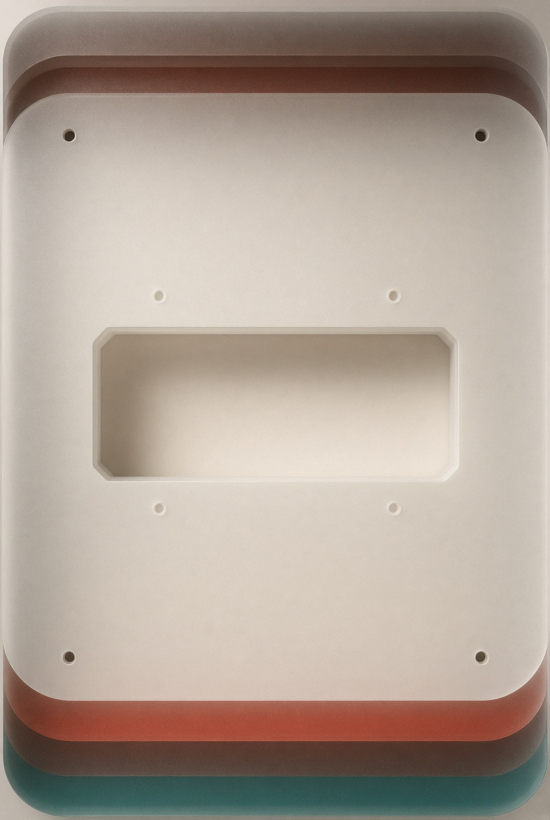 An absent account badge space in a transparent cabinet